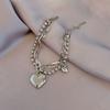 Pulseira de Aço Titânio Feminina Contas Redondas Estilo Simples Apaixonado Coração de Menina Celebridade da Internet Coreana Estilo Frio Pulseira Personalizada Joia