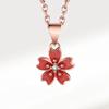 Collar de flor de durazno para mujer Otoño Flor de durazno nicho de lujo ligero alto temperamento sentido del diseño 2023 nueva cadena para clavícula
