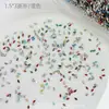 Pedras de strass para nail art em zircônia em formato de losango, populares online, super brilhantes, pedras de strass pequenas com base plana de floco de neve de Natal para unhas