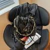 Bolso para Mujer 2026 Otoño Nuevo Modelo Patrón de Diamante Bolso Cubo con Cordón Versátil Bolso Cruzado al Hombro con Cadena Estilo Chanel para Mujer