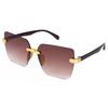 Anteojos Elegantes de Montura Cuadrada Gafas de Sol Europeas y Americanas de Moda Sin Montura con Borde Cortado Personalizadas Anti-UV para Hombre 131 Bb02 2