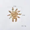 Elementos de Lujo Ligero, Gemelos de Aleación de Moda, Decoraciones de Botones de Traje de Sol y Estrella, Exquisitos Accesorios de Moda para Cuello