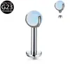 Piercing para Labio de Titanio F136 con Opalos de Tres Puntas y Bola, Piercing Corporal de Aleación de Titanio G23, Piercing para Labio de 0.9