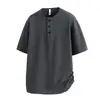 [Ropa de Berlín] Nueva Camisa Polo de Verano Top de Cuello Redondo Casual Holgado de Manga Corta para Hombre Ropa de Moda para Hombre