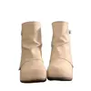 Botines blancos de moda con plataforma gruesa para aumentar la altura para mujer, nuevo modelo 2026, botas plisadas apiladas para figuras menudas, efecto adelgazante