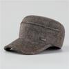 Sombrero para hombres de mediana edad y ancianos, gorra plana de lana de invierno para padre, gorra cálida con protección para las orejas para hombre mayor, abuelo, otoño e invierno, engrosada