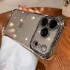 Capa de Celular Anti-Queda TPU Macio Galvanizado com Airbag nos Quatro Cantos para iPhone 17 Pro Max, Adequada para Apple I18, Versão Espessada para iPhone 16