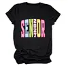 Amazon eBay sitio independiente casual cómodo elegante mujer mayor 2027 camiseta de manga corta con cuello redondo a rayas