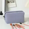 Nuevo Bolso de Maquillaje Seersucker de Venta Caliente Transfronterizo, Neceser de Gran Capacidad, Bolsa de Almacenamiento de Viaje Rayada, Bolso de Mano de Color Sólido