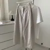 Pantalones Casuales de Pierna Recta Fluidos para Mujer, Tallas Grandes, Nuevo Estilo Otoño, Cintura Alta, Corte Holgado, Adelgazantes, Pantalones Cargo Cortos