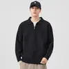 Ropa para Hombre Feng She / Suéter Pulóver con Cremallera y Cuello Mao para Hombre Estilo Retro Japonés Holgado Color Sólido Tejido Pareja Otoño Invierno