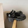 Zapatos de cuero JK japoneses para mujer, blancos, de suela gruesa, para aumentar la altura, suaves, estilo Mary Jane para chica, zapatos de una sola capa con tacón grueso y punta redonda, primavera y verano 2023