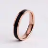 Anel de Moda em Aço Inoxidável para Mulheres, Anel Simples de Resina Rosa Dourado Preto e Branco para Casais, Anéis de Casal Combinando
