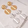 Pendientes Redondos Europeos y Americanos Transfronterizos Brillantes Cepillados, Lujo Accesible y Pendientes de Alta Gama, Pendientes Simples, Modernos y Versátiles para Mujer