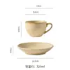 Juego de taza de café y platillo de cerámica de alta calidad, cocido en horno retro, exquisito y único, perfecto para el té de la tarde en la oficina o para servir leche