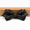 Pajarita Puntiaguda para Hombre Formal Estilo Coreano Puntiaguda Doble Capa Novio Boda Vino Tinto Pajarita Negra para Mujer