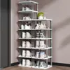 Zapatero Simple Entrada de Puerta Hogar Dormitorio Almacenamiento Multicapa Artefacto Ahorro de Espacio Pequeño Estrecho Mini Hueco Alquiler Zapatero