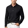 Camiseta de Manga Larga Sencilla de Lino Holgada para Hombre Otoño Europeo y Americano Color Sólido Versátil Casual de Negocios