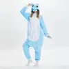 Pijama Macacão Cartoon Outono e Inverno para Homens e Mulheres, Tubarão e Canguru Flanela Adulto Casal Animal Roupa de Casa Macacão