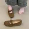 Zapatos Planos de Suela Suave para Mujer, Estilo Coreano Hada Gentil Punta Cuadrada Moño Suave Zapatos Mary Jane