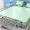 Sábana de Hielo de Seda de Verano Pieza Única Esterilla Refrigerante de Verano Lavable Dormitorio Estudiantil Juego de Tres Piezas con Funda de Almohada Individual/Doble para Aire Acondicionado