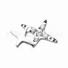 Pendientes de Titanio F136 Doble Estrella de Cuatro Puntas Chapados en Oro de 18K con Circonitas Clavos para Cartílago Auricular Joyería para Piercings de Aleación de Titanio G23 Clavos para Labio Clavos para Nariz