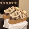 Pisar Excremento Sensación de Velcro Punta Redonda Cálidas Zapatos de Algodón para Mujer 2025 Otoño e Invierno Nuevos Lindos Dibujos Animados Gatito Zapatos de Algodón para Mujer