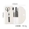 Bolsa de almacenamiento Set de 5 piezas para depilar cejas Cuchillo para depilar cejas Raspador de cejas Pinzas Pinzas de depilar Tijeras para cejas Lápiz de cejas Peine de doble propósito para cejas Herramienta para depilar cejas