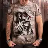 2026 Nuevo Estilo Europeo Verano Talla Europea Camiseta Estilo Hip Hop para Hombre Cuello Redondo Camiseta 3D Estampado de Patrón Personalizado Manga Corta