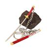 One Piece Animação Em Torno Mini Chuva Xiliu Thunderstorm com Bainha Pequena Espada Modelo de Metal Brinquedo Chaveiro 9cm