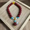Pulseras de Imitación de Arena Púrpura y Dorada de Bajo Contenido al por Mayor, Cuentas Budistas de Templo, Pulseras de Imitación de Cinabrio, Pulseras de Diseño para Atracciones Turísticas, Joyería