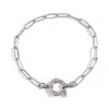 Pulsera Europea y Americana Ins Simple de Nicho Versátil Cadena de Hoja Acero Inoxidable Chapado en Oro de 18K Hebilla de Pin Pulsera de Cadena