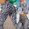 Leggings de ioga com impressão digital transfronteiriça de cintura alta elástica para corrida, fitness e Estados Unidos A5186