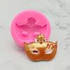 Máscara de silicone com tema de baile de máscaras de Halloween, molde para bolo fondant, molde para chocolate, pingente, molde para assar