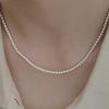 Collar de perlas Shijia vintage para mujer, collar de clavícula de alta gama, collar de cuentas de vidrio del mismo estilo para blogueras de Internet de lujo y ligeras.