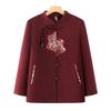 Jaquetas Largas de Outono para Mulheres de Meia-Idade e Idosas, Roupas Femininas, Blusas de Gola Alta de Primavera e Outono para Avós, Cardigans para Sogra