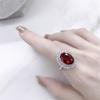 Traje tesoro color rojo sangre de paloma europeo y americano aretes de botón anillo collar temperamento femenino combinable elegante de alta calidad Rubí venta al por mayor