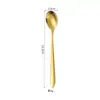 Cuchara de café de acero inoxidable, cuchara creativa para pastel, cuchara para condimentos del hogar, cuchara de mezcla de mango largo, cuchara de postre de alto valor como regalo