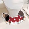 Alfombrilla para pies de inodoro con forma de U de perro Dachshund de tierra de diatomeas para baño Absorbente Resistente al desgaste Antideslizante Lavable Alfombrilla de suelo de tierra de diatomeas