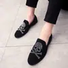 Mocasines para hombre sin cordones transfronterizos con pedrería, tallas 38-46, zapatos casuales, estilo británico, adecuados para peluqueros y discotecas