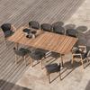 Combinación de sillas de ratán para exterior, teca, para patio, villa, jardín, balcón, comedor sencillo, sala de estar interior, combinación informal de mesa y silla