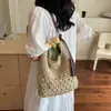 Bolso de hombro casual con flecos, nuevo bolso tejido de verano 2026, bolso estilo playa para vacaciones junto al mar, bolso de moda para mujer