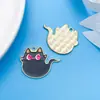 Halloween Europeu e Americano Desenho Animado Abóbora Fofa Gotas de Óleo Gato da Lua Morcego Pingente Brincos Colar Pulseira DIY Acessórios