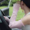 Mangas de Encaje con Protección Solar para Mujer para Verano, Conducir al Aire Libre y Ciclismo, Mangas para Brazos Anti-UV, Mangas de Seda de Hielo