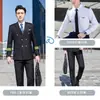 Uniforme de capitán chino para hombre, atuendo de clase para estudiante de asistente de vuelo de aviación, anfitrión, bar, seguridad, traje de guardia de propiedad