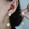 Pendientes de camelia Mori de súper hada, exquisitos y suaves, con dulce temperamento, largos, sin orejas, con clip de perla para mujer