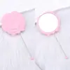 Espejo Pequeño de Flor Rosa Retro Estilo Europeo con Cuentas DIY, Espejo de Maquillaje de Belleza, Espejo de Mango, Espejo Portátil para Retoques de Maquillaje