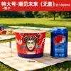 Tigela de Papel Redonda Descartável Estilo Tendência Nacional Barraca Outdoor Para Levar Espessada com Tampa Grau Alimentício Embalagem Dedicada Atacado Comercial