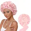 Touca de Cetim de Camada Dupla para Dormir com Laço Turbante Beleza Cuidado com o Cabelo para Mulheres Touca Dupla Face