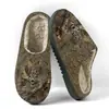Pantuflas de Algodón para Hombre, Pantuflas Cálidas para el Hogar de Otoño e Invierno para Mujer, Pantuflas de Algodón Peludo Estampadas de Comercio Exterior, Pod Cross-Border Jit Dropshipping